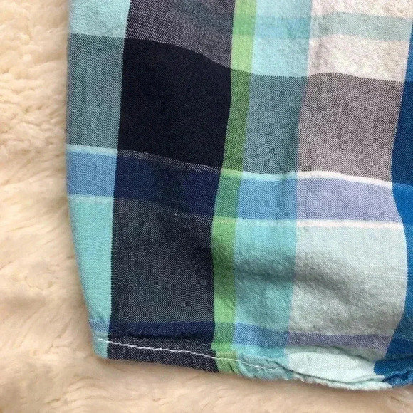 Izod Blue Plaid Button Up  Shirt Size 3T - Picture 10 of 16